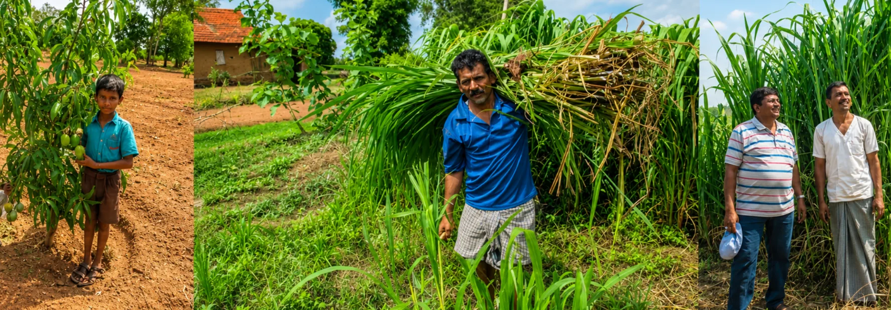 Farmer standing in a cultivated field in rural Karnataka