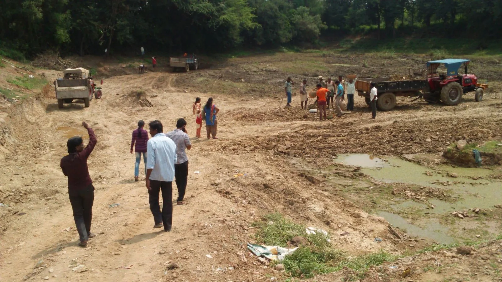 Field visit during village water and sanitation work